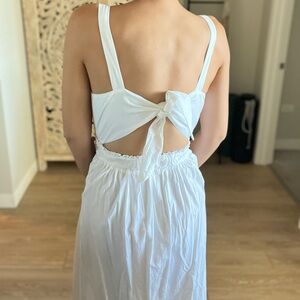 Zara white tie back midi dress